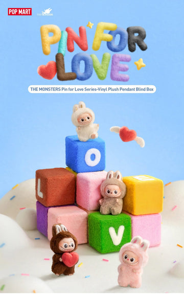 Pop Mart Labubu The Monster PIN FOR LOVE SERIES - Vinyl Plush Pendant blind box
