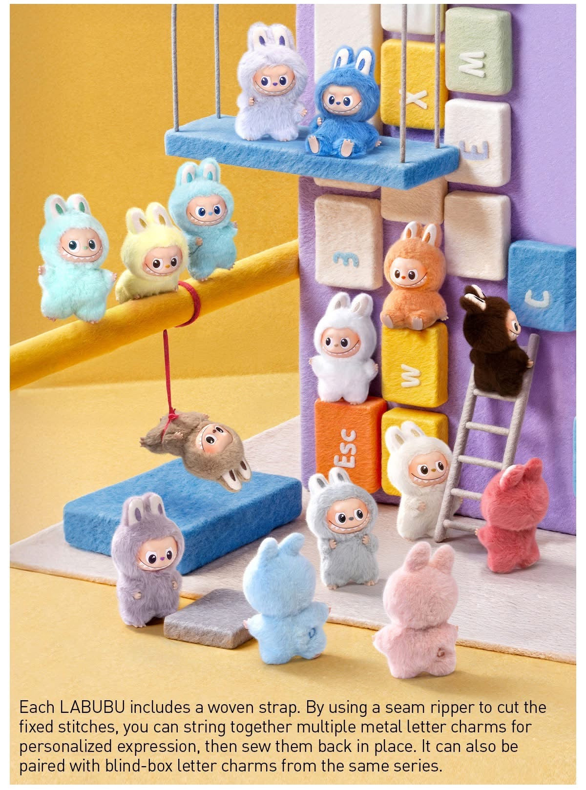 Pop Mart Labubu The Monster PIN FOR LOVE SERIES - Vinyl Plush Pendant blind box